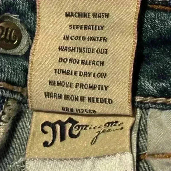 Miss Me Irene Boot Cut Low Rise Denim Jeans 28 x 32 Western Distressed Rodeo - Picture 9 of 12